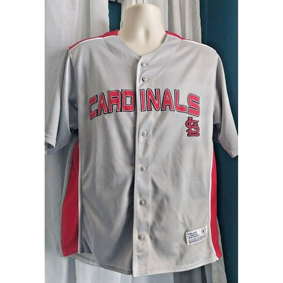 Dynasty Apparel MLB St Louis Cardinals Gray Red Baseball Jersey Size Large - Picture 1 of 4